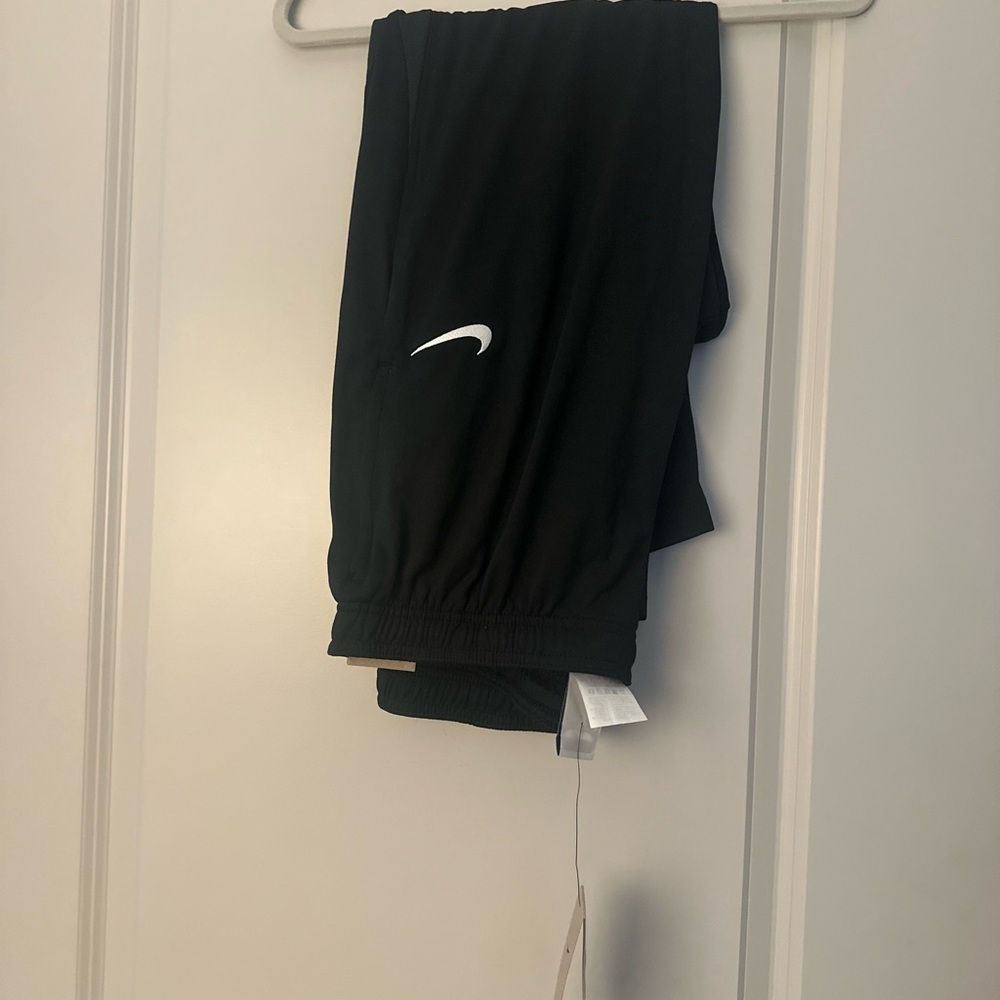 Nike Black Track Pants Tapered Fit Athletic Fabric